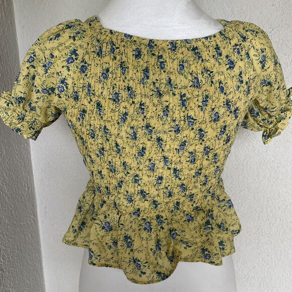 Urban Outfitters Floral Boho Crop Top 100% Cotton Size Small - Picture 3 of 9